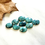 Small Ocean Blue Oval Yungai Turquoise, Set of 9 Background