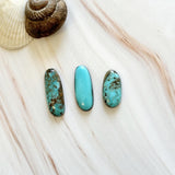 Large Ocean Blue Freeform Mixed Turquoise, Set of 3 Background