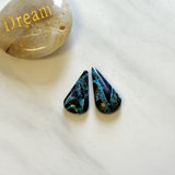 Large Ocean Blue Teardrop Blue Moon Turquoise, Set of 2 Background