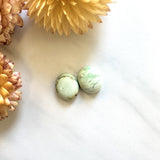 Small Light Yellow Round Crescent Lake Variscite, Set of 2 Background