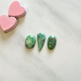 Small Sea Green Mixed Crescent Lake Variscite, Set of 3 Background