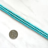 Faint Blue Sleeping Beauty Turquoise Round Beads