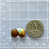 Small Earth Brown Oval Royston Turquoise, Set of 2 Dimensions