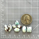 Small Faint Blue Mixed Sand Hill Turquoise, Set of 8 Dimensions