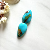 Medium Sky Blue Teardrop Ithaca Peak Turquoise, Set of 2 Background