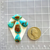 Small Ocean Blue Mixed Royston Turquoise, Set of 5 Dimensions