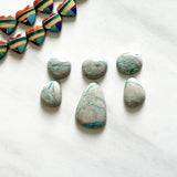 Small Faint Green Mixed Royston Turquoise, Set of 6 Background