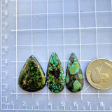 Large Bamboo Green Teardrop Bamboo Mountain Turquoise, Set of 3 Dimensions
