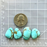 Medium Sky Blue Mixed Number 8 Turquoise, Set of 4 Dimensions