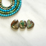 Medium Deep Green Freeform Royston Turquoise, Set of 3 Background
