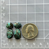 Small Ocean Blue Mixed Sonora Turquoise, Set of 4 Dimensions
