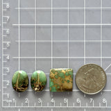 Small Sea Green Mixed Royston Turquoise, Set of 3 Dimensions