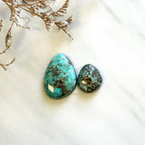 Large Sky Blue Freeform Wild Horse Turquoise, Set of 2 Background