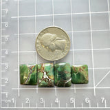 Small Deep Green Bar Crescent Lake Variscite, Set of 4 Dimensions