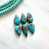 Small Ocean Blue Teardrop Royston Turquoise, Set of 6 Background