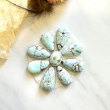 Small Faint Blue Mixed Sand Hill Turquoise, Set of 9 Background