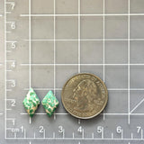 Small Mint Green Diamond Namtso Lake Turquoise, Set of 2 Dimensions
