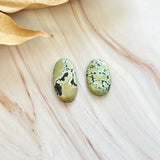 Large Yellow Oval Giraffe Turquoise, Set of 2 Background