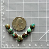 Small Sky Blue Mixed Carico Lake Turquoise, Set of 7 Dimensions