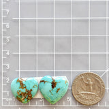 Medium Sky Blue Heart Number 8 Turquoise, Set of 2 Dimensions