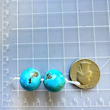 Large Sky Blue Round Ithaca Peak Turquoise, Set of 2 Dimensions