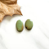 Medium Mint Green Oval Crescent Lake Variscite, Set of 2 Background