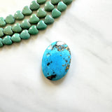 Large Sky Blue Oval Ithaca Peak Turquoise Background