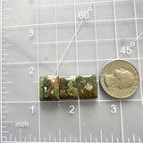 Small Earth Brown Square Treasure Mountain Turquoise, Set of 3 Dimensions