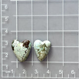 Medium Faint Blue Heart Sand Hill Turquoise, Set of 2 Dimensions