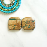 Large Deep Green Freeform Royston Turquoise, Set of 2 Background