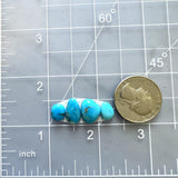 Small Sky Blue Mixed Kingman Turquoise, Set of 4 Dimensions