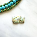 Small Light Yellow Freeform Crescent Lake Variscite, Set of 2 Background