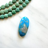 Large Sky Blue Oval Ithaca Peak Turquoise Background
