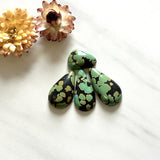 Medium Bamboo Green Teardrop Treasure Mountain Turquoise, Set of 4 Background