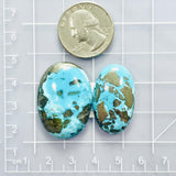 Large Sky Blue Oval Ithaca Peak Turquoise, Set of 2 Dimensions