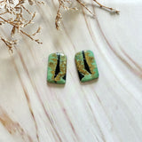 Medium Sea Green Freeform Crescent Lake Variscite, Set of 2 Background
