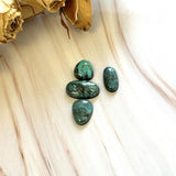 Small Deep Green Mixed Crescent Lake Variscite, Set of 4 Background