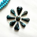 Large Sky Blue Mixed Yungai Turquoise, Set of 9 Background