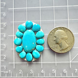 Small Sky Blue Mixed Sleeping Beauty Turquoise, Set of 13 Dimensions
