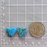 Small Sky Blue Heart Ithaca Peak Turquoise, Set of 2 Dimensions