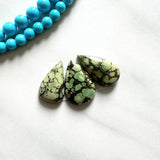 Large Bamboo Green Teardrop Bamboo Mountain Turquoise, Set of 3 Background