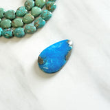 Large Sky Blue Teardrop Ithaca Peak Turquoise Background
