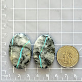 Large Sky Blue Oval Blue Moon Turquoise, Set of 2 Dimensions