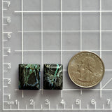 Small Ocean Blue Square Blue Moon Turquoise, Set of 2 Dimensions