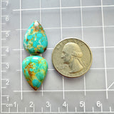 Large Sky Blue Teardrop Royston Turquoise, Set of 2 Dimensions
