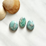 Medium Faint Green Mixed Broken Arrow Variscite, Set of 3 Background