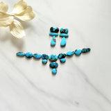 Small Sky Blue Mixed Blue Moon Turquoise, Set of 19 Background