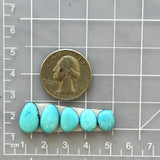 Small Sky Blue Mixed Kingman Turquoise, Set of 5 Dimensions