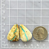 Large Sky Blue Teardrop Royston Turquoise, Set of 2 Dimensions