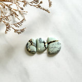 Small Faint Green Half Moon Crescent Lake Variscite, Set of 3 Background
